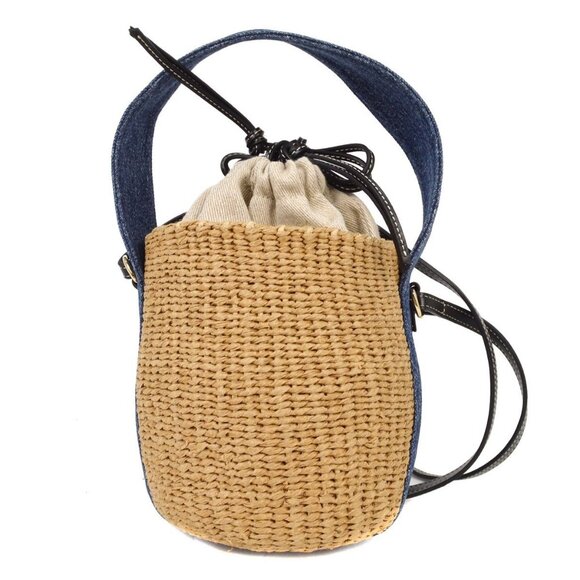 Chloe x Mifuko Woody Small Denim Basket Bag 02-23-68-65 D30G9X NQ00797 - Picture 1 of 10